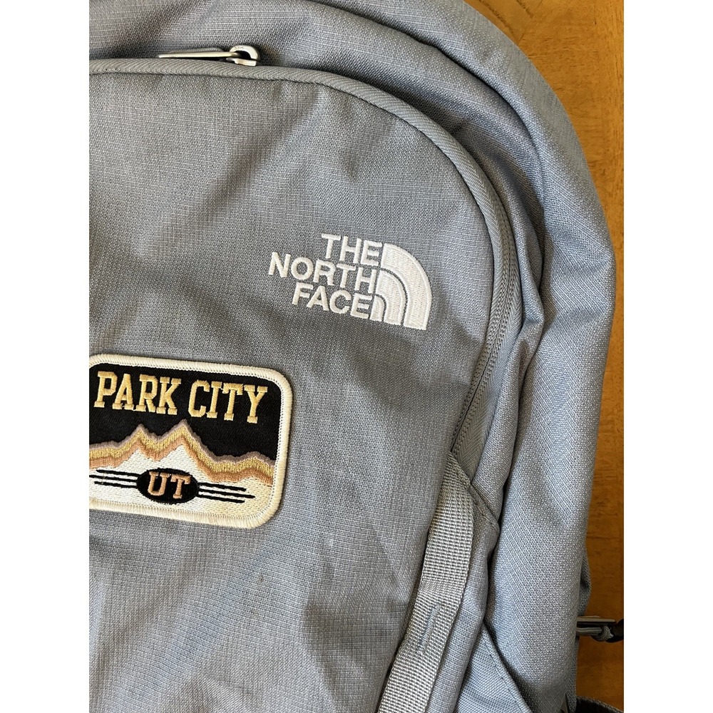 The North Face Connector Backpack Gray Laptop ⭐️School⭐️ Travel Park City Patch